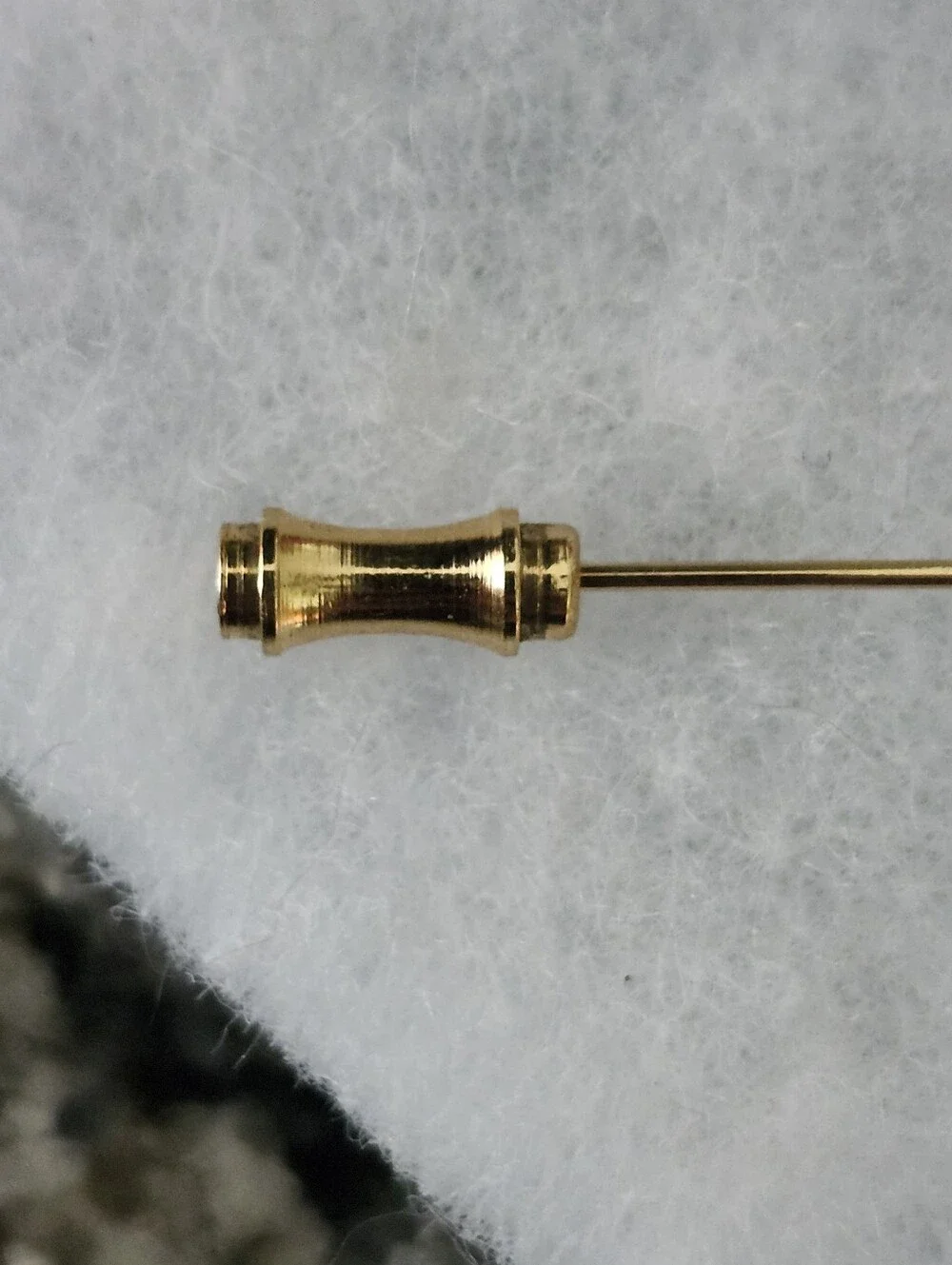 Vintage Gold Tone Floral Stick Pin with Black and White Accents